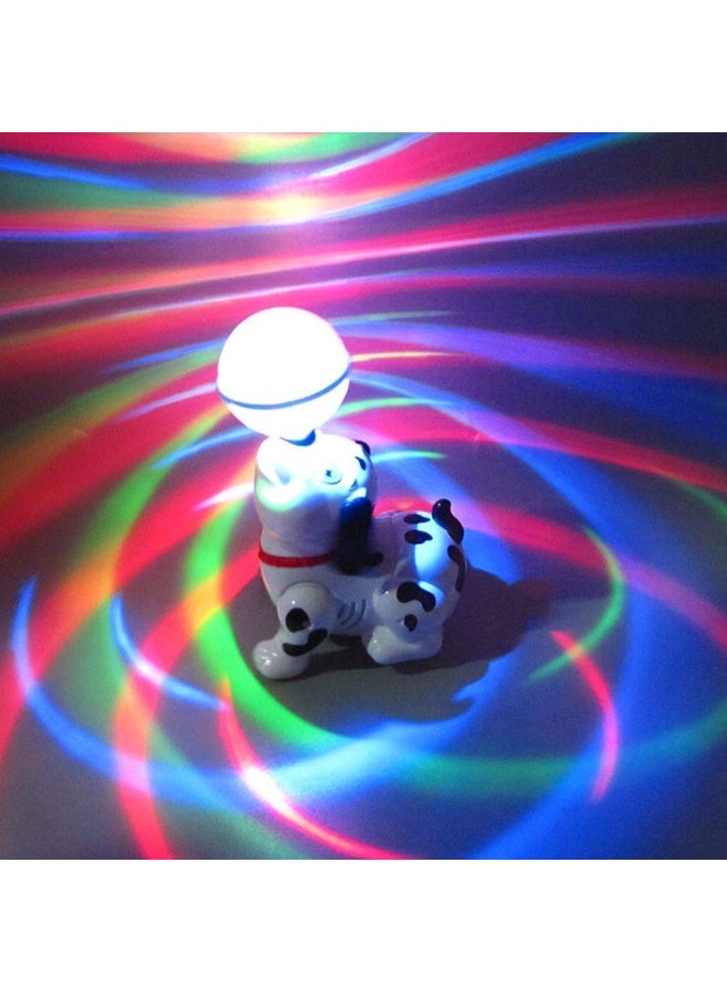 لعبة كلب دوار راقص مع موسيقى وأضواء LED ثلاثية الأبعاد للأطفال | لعبة كلب تتحرك وتدور مع ذراعين دوارين وحركة رأس وعرض ضوئي ملون | لعبة تعمل بالبطارية للأطفال من عمر 3 سنوات فما فوق - Image 3